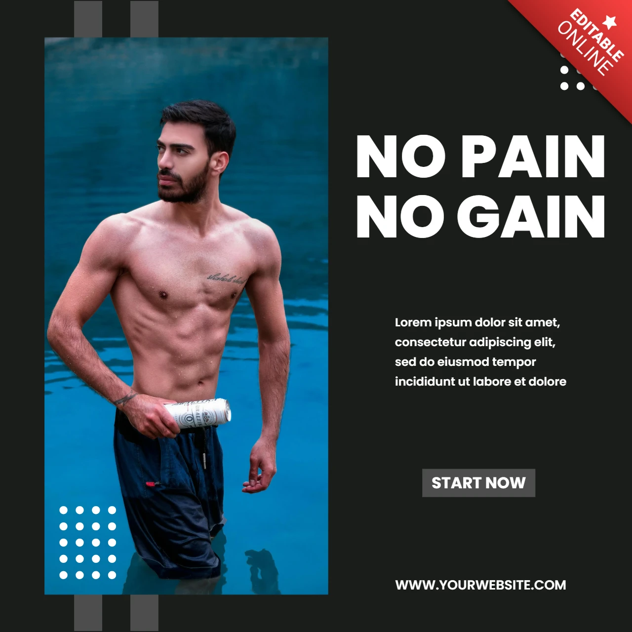 Modelo de design de postagem promocional para instagram de academia de ginástica