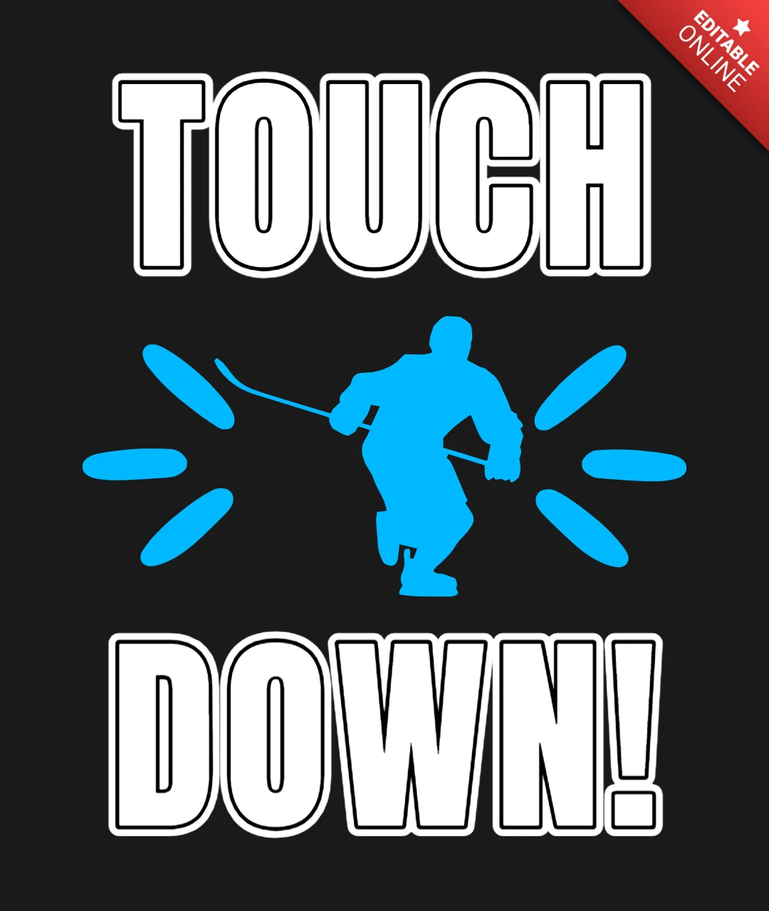 Touch down feierlichen sport eishockey t-shirt design vorlage