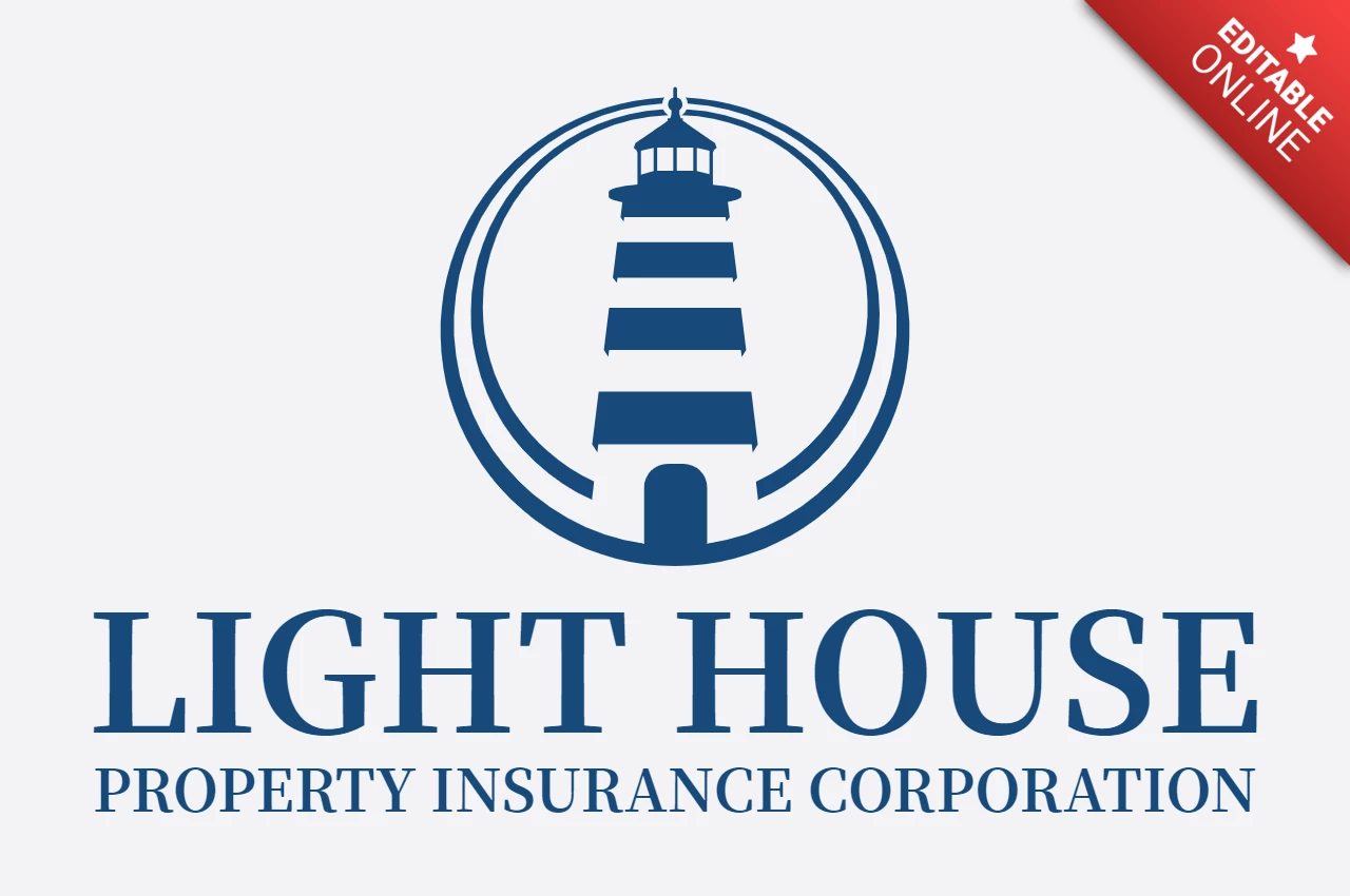 Lichthaus Logo Design Vorlage blau
