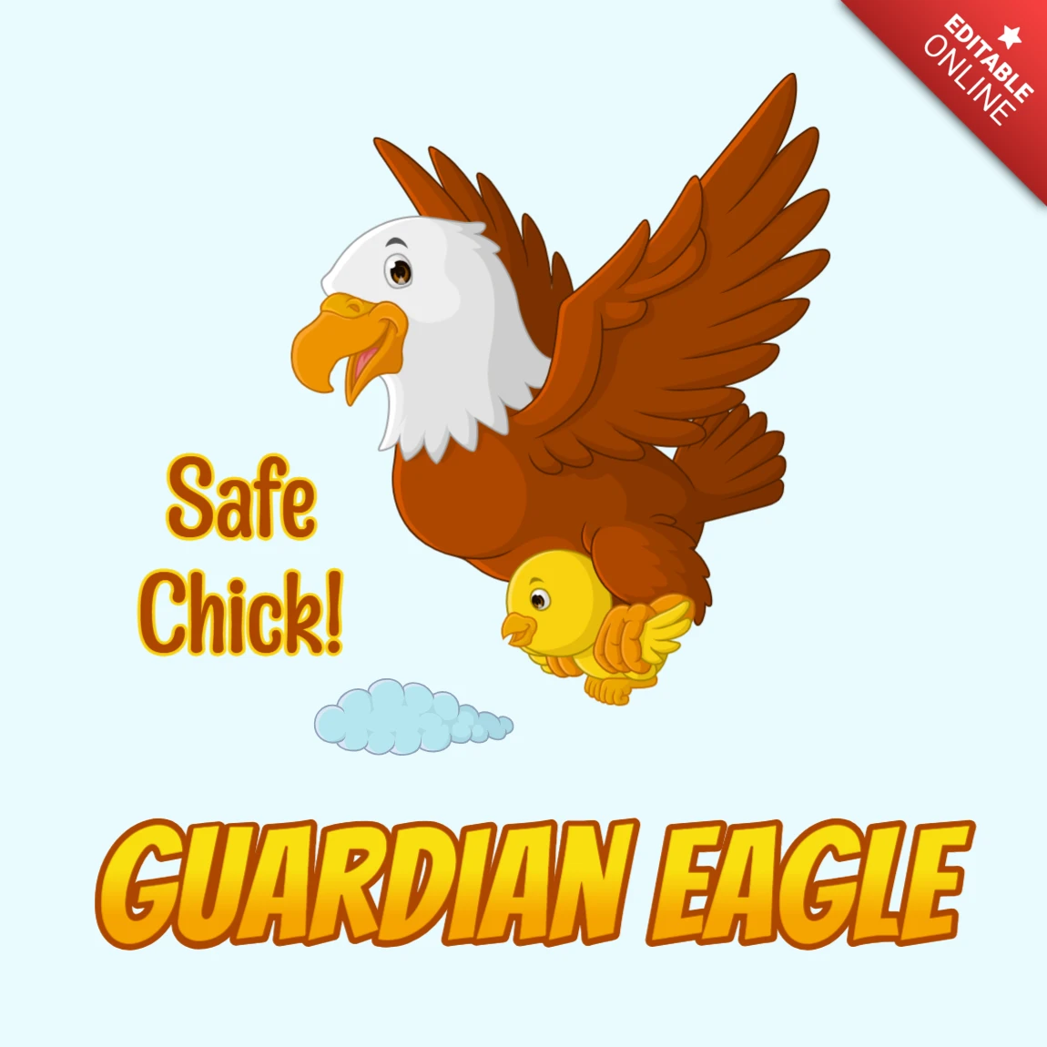 Plantilla de diseño de águila guardiana para temas de seguridad infantil