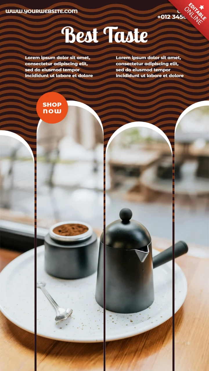 Modelo de design de postagem de história do Instagram com o melhor sabor de café