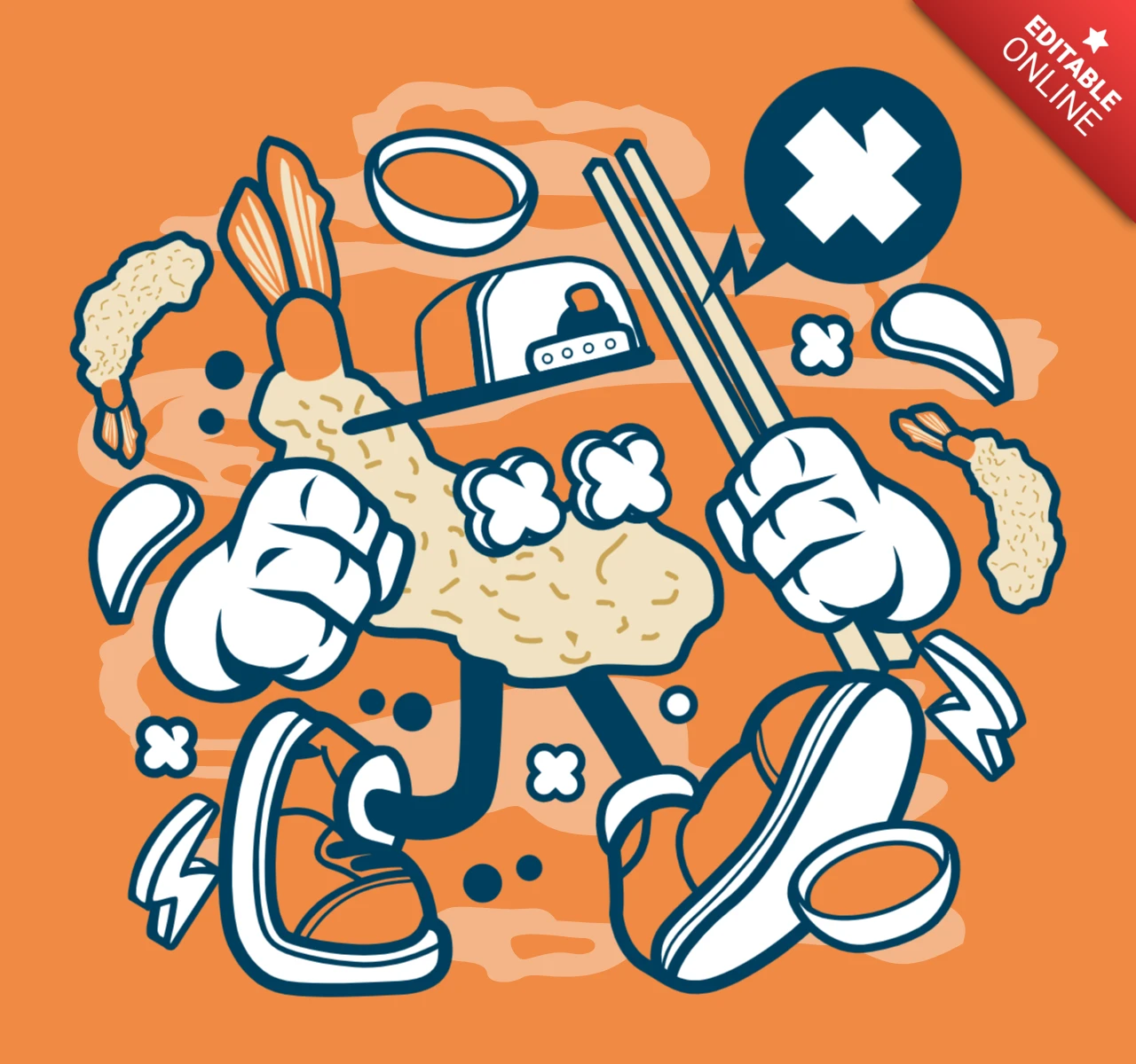Tempura Cartoon Character Design Template