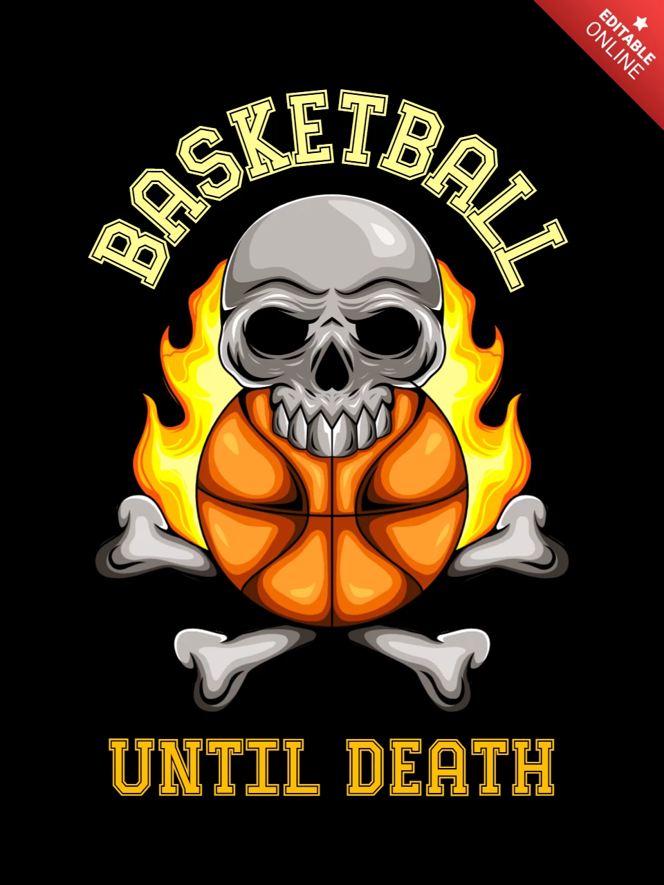 Diseño de camiseta con mascota calavera de baloncesto