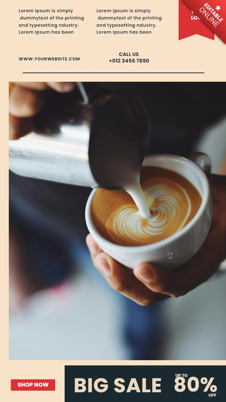 Modèle de conception de publication d'histoire Instagram sur les grandes ventes de café