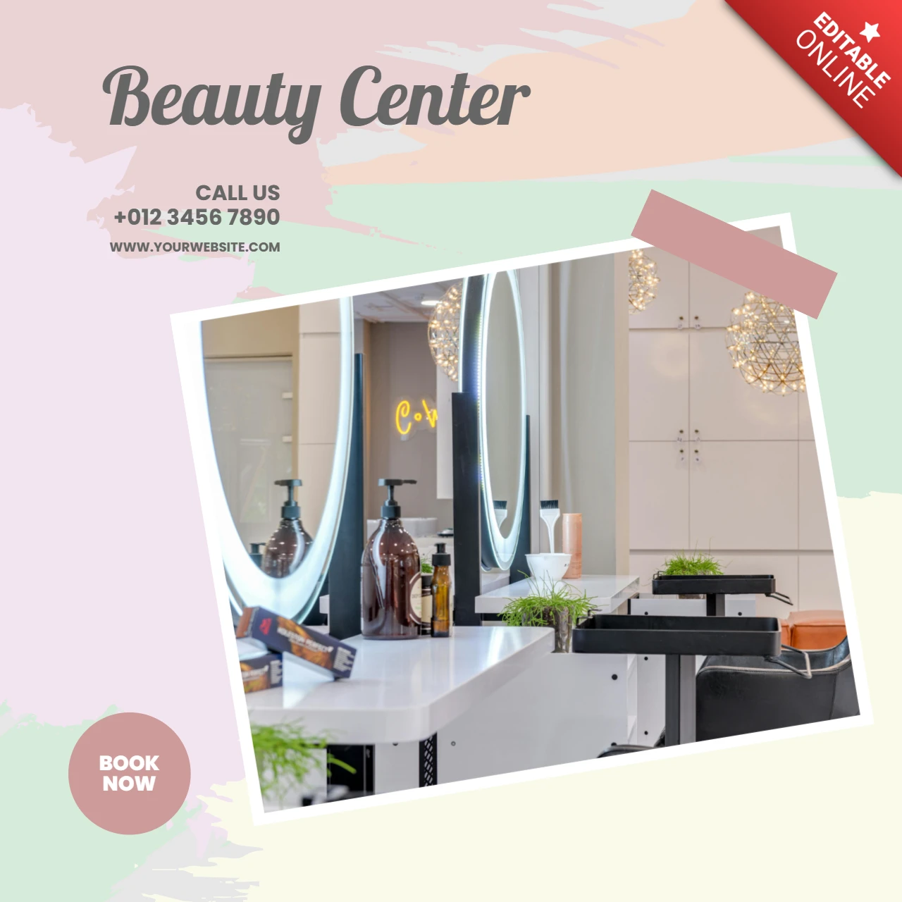Impactful Spa Center Promotional Social Media Post Design Template