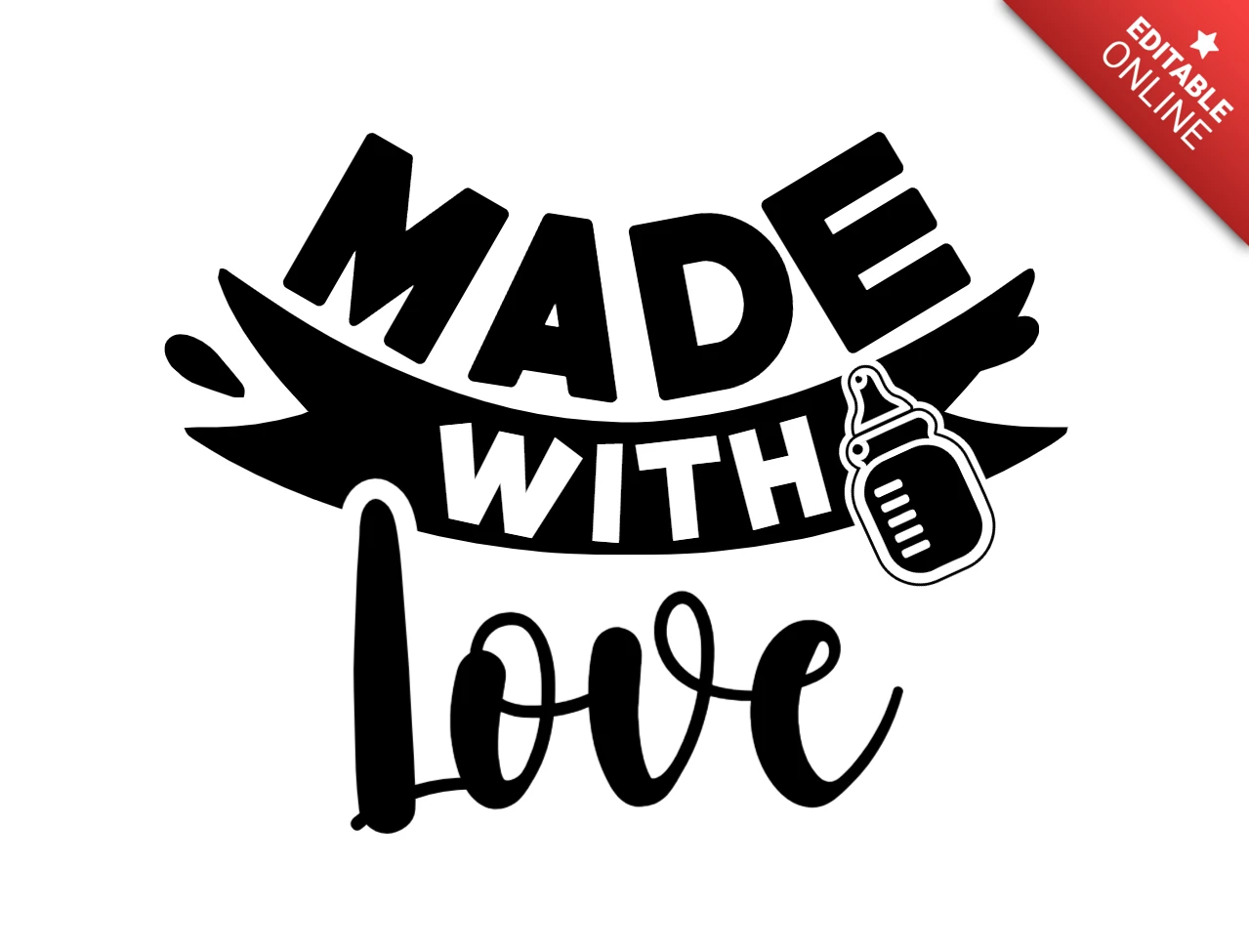 Modelo de design de camiseta de bebê feito com amor