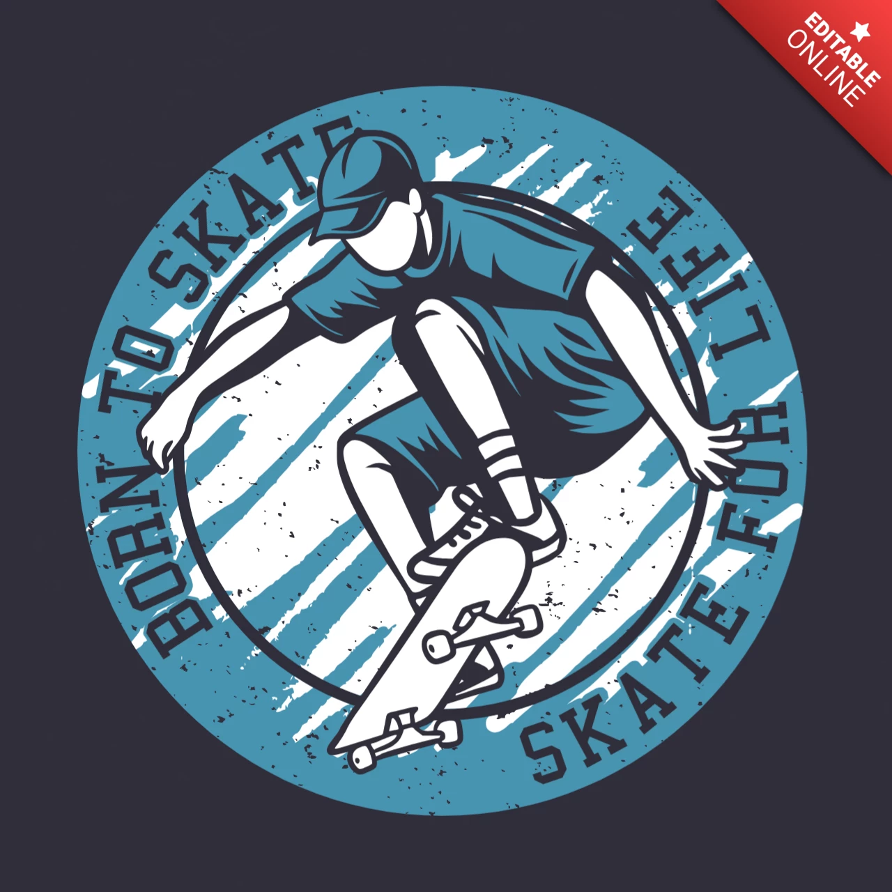 Skater Vintage Badge T-shirt Design Template