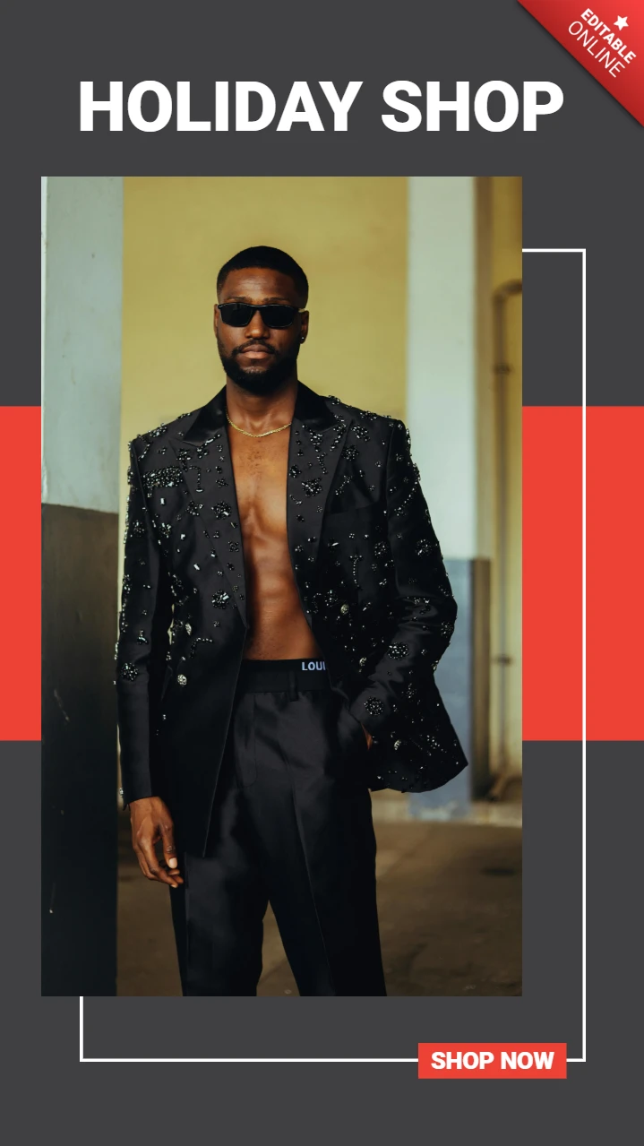 Modèle de conception d'une annonce publicitaire sur les médias sociaux, en gris et en rouge