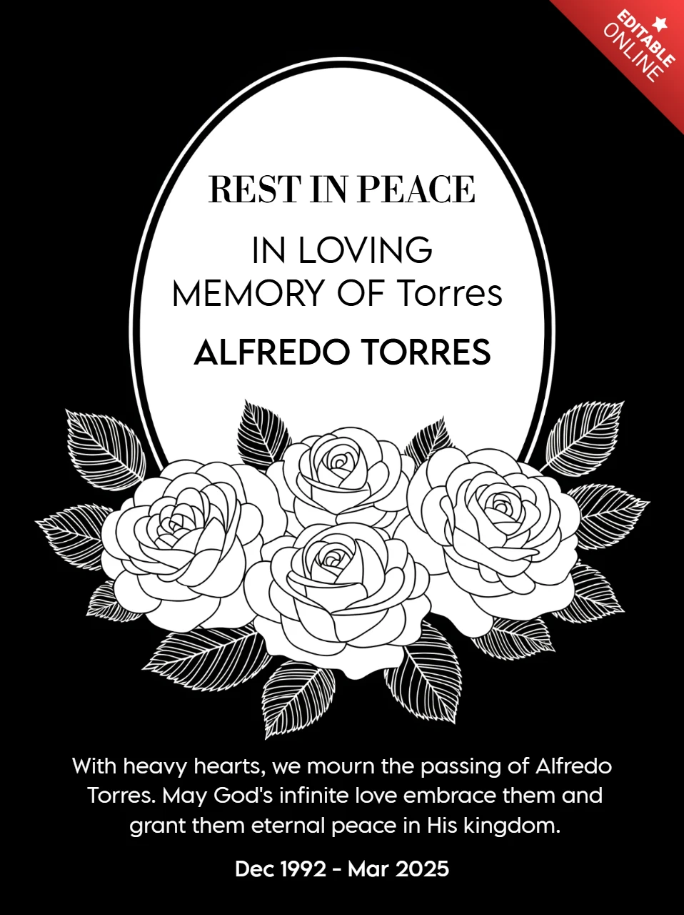 Design elegante di template floreale per carte tributo