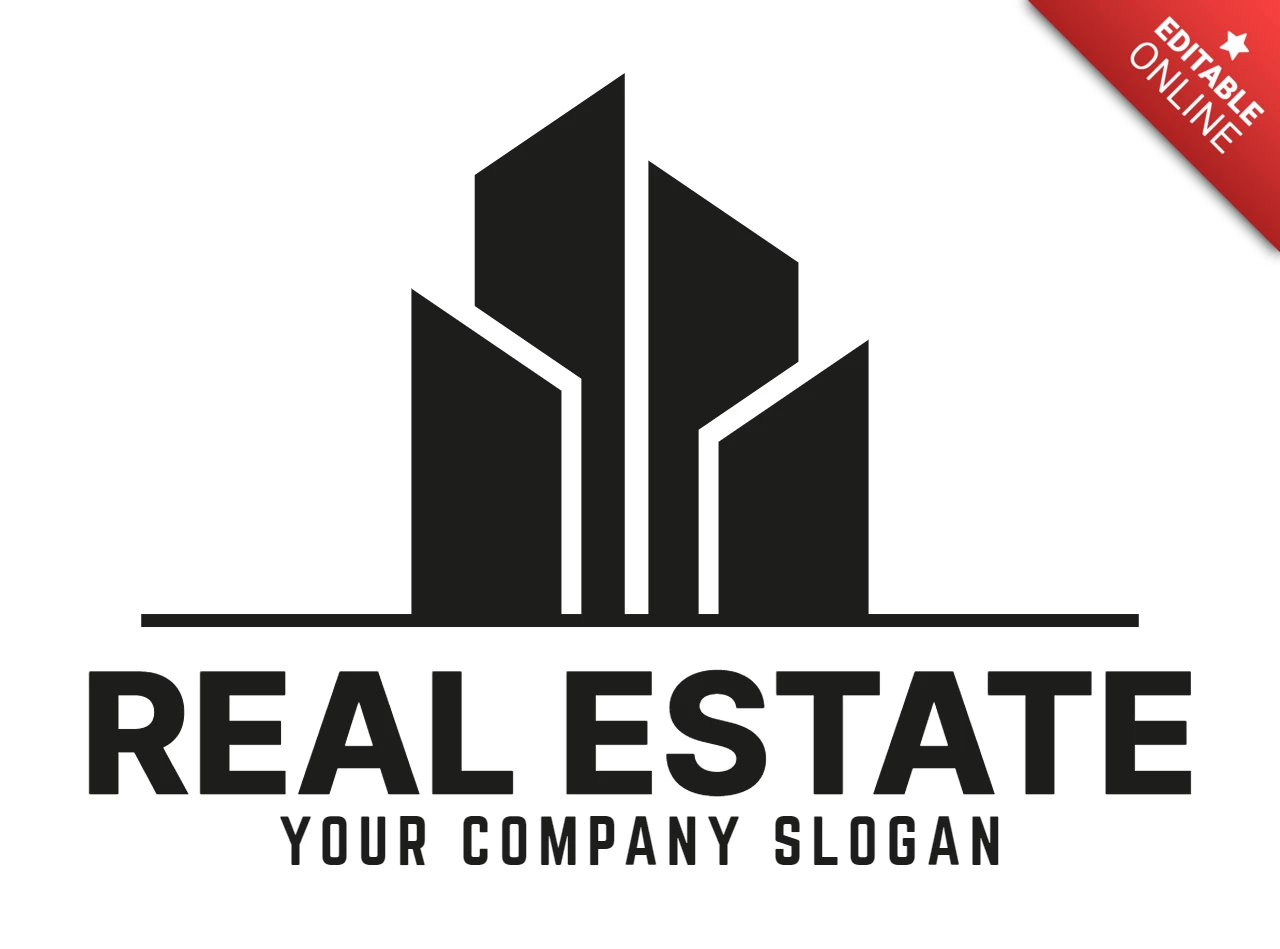 Real Estate Company Building Logo Design Template