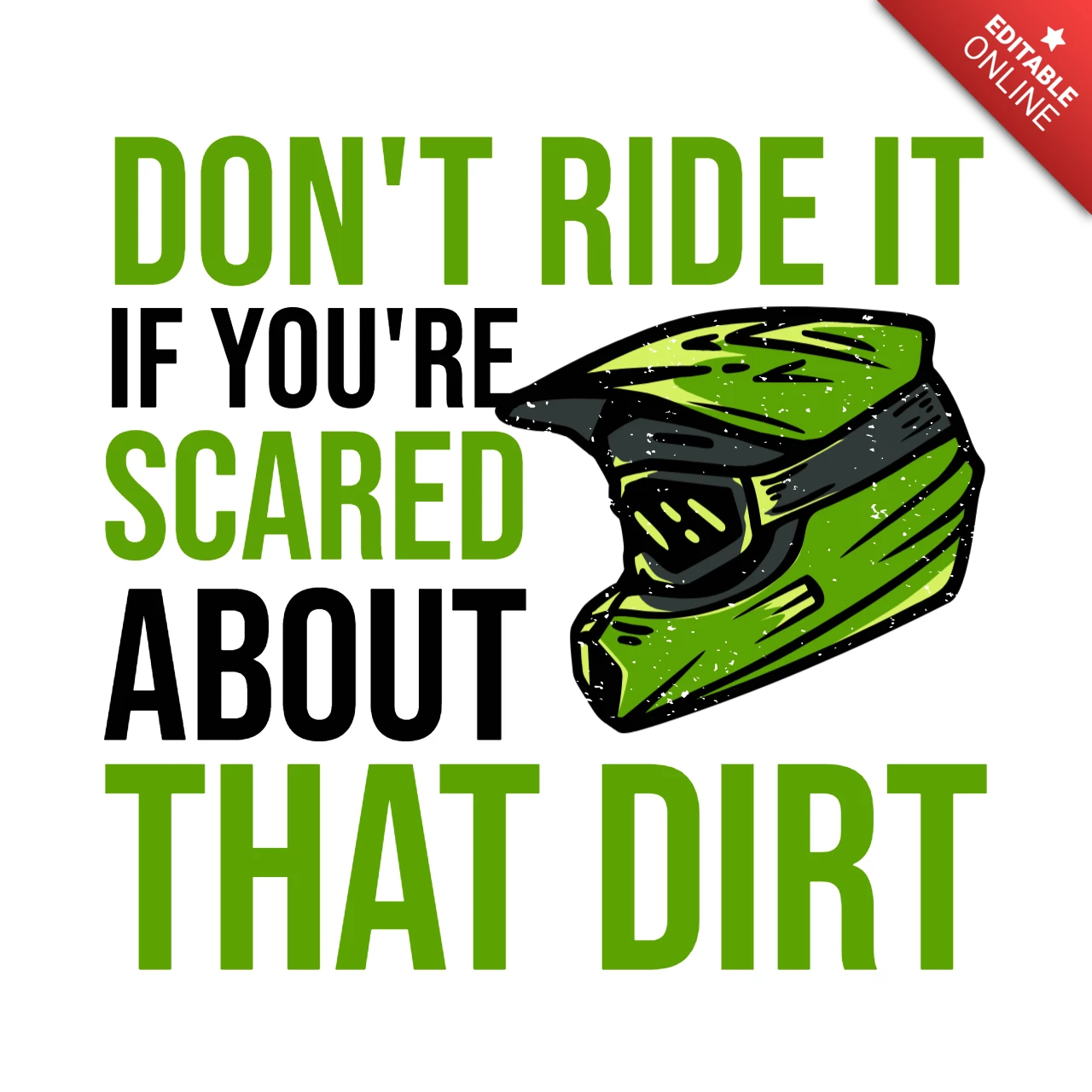 Motocross Helmet Vintage T-shirt Design Template