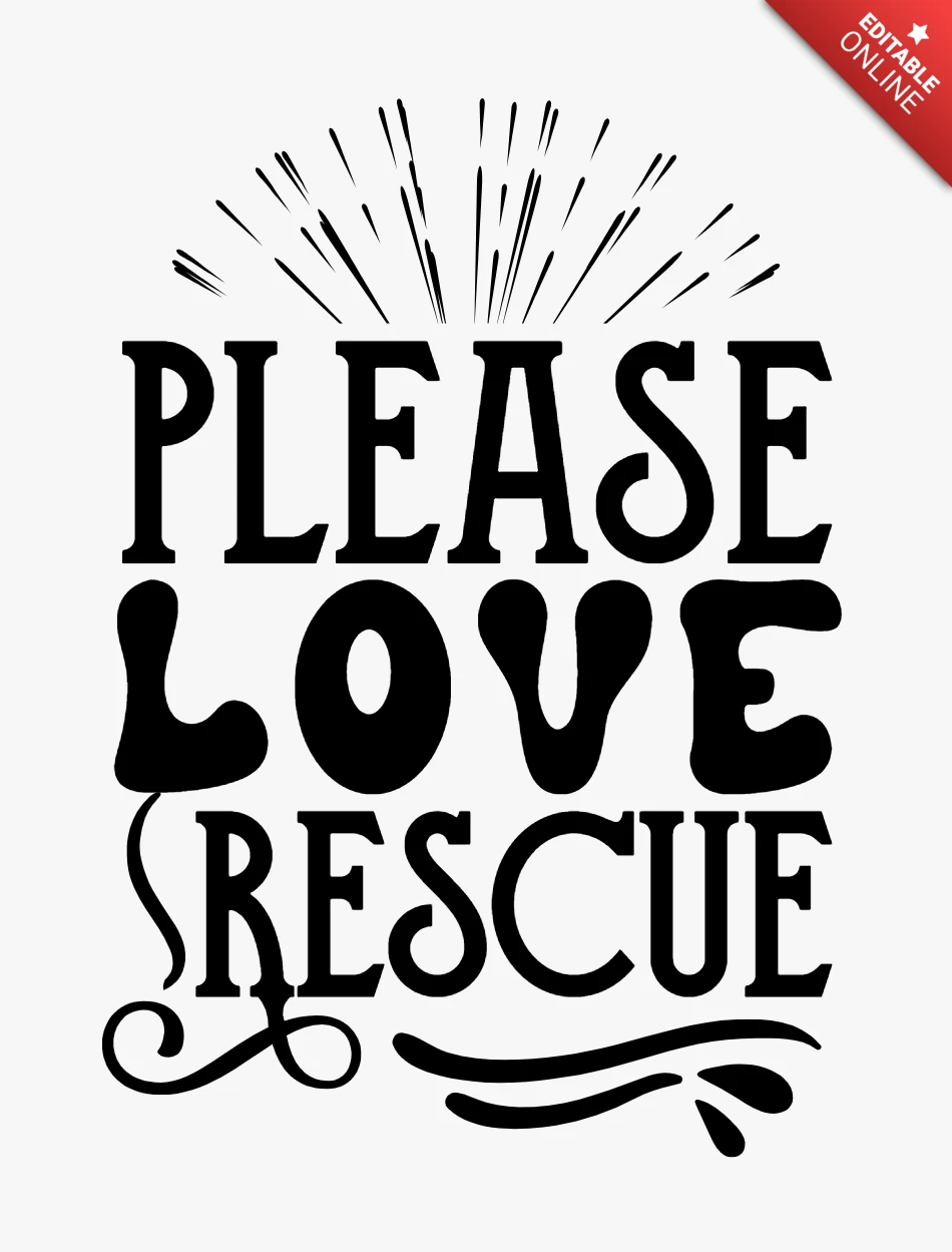 Por favor, amor rescate perro plantilla de diseño de la camiseta