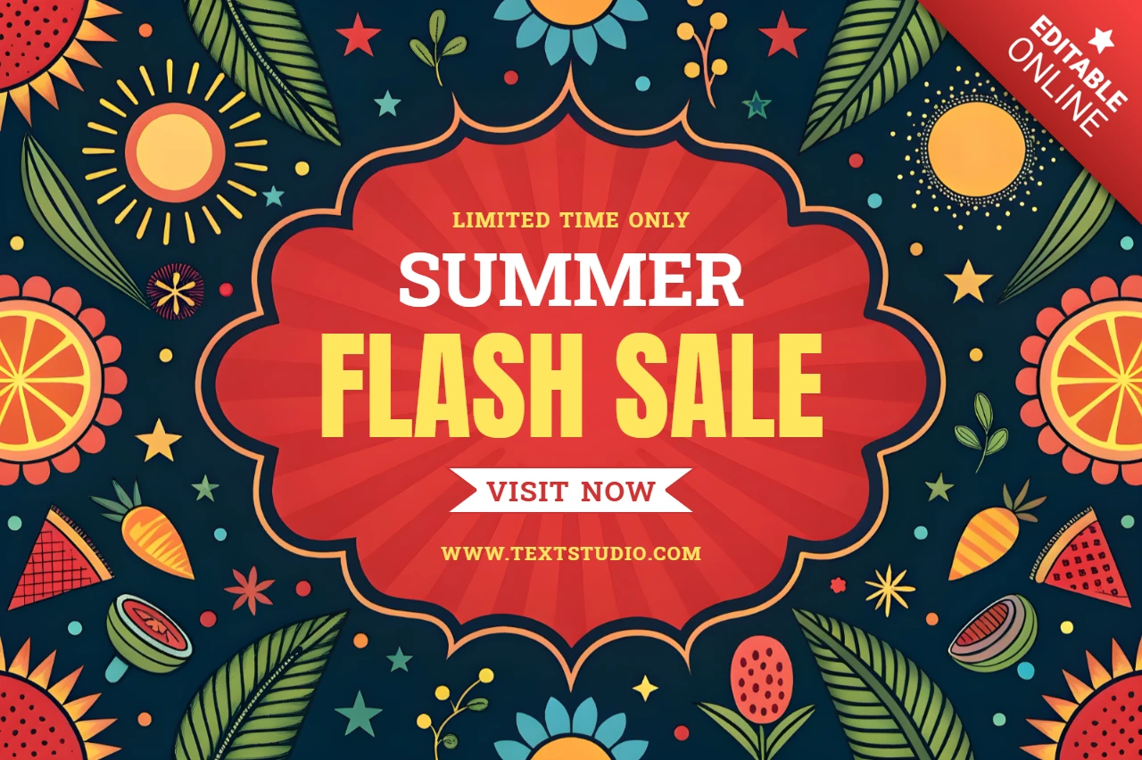 Summertime Festival Design for Promotional Template