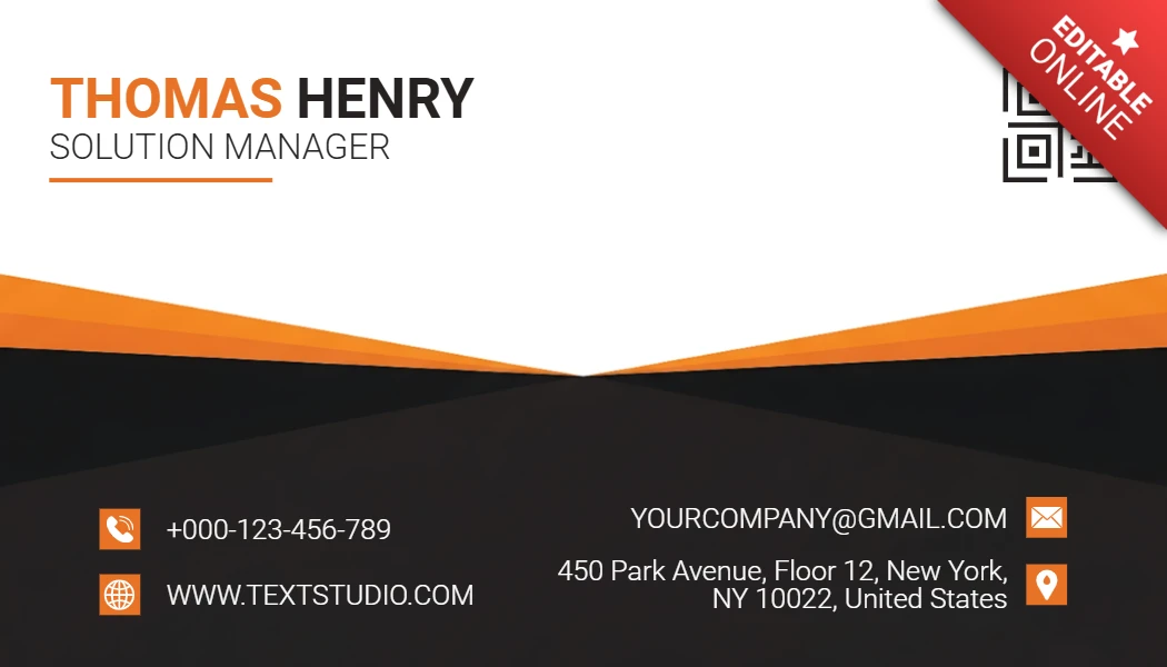 Elegant Professional Business Card Design Template Sleek Orange Accents with Minimalist Composition