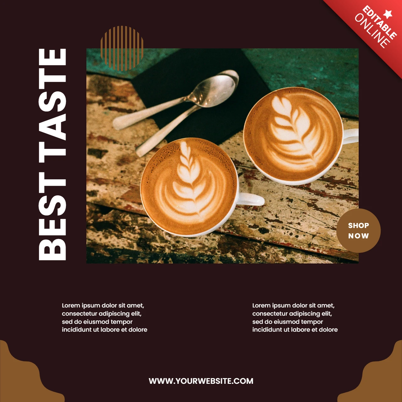 Best Taste Coffee Instagram Post Design Template