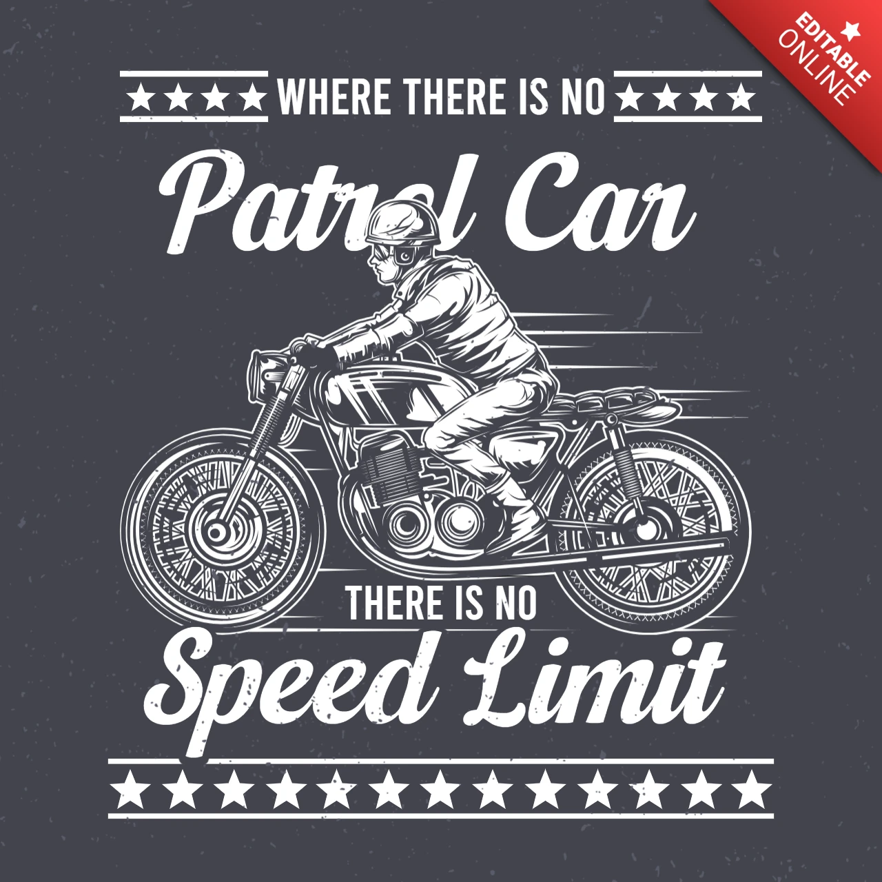 Biker On Motorcycle T-Shirt Design Template