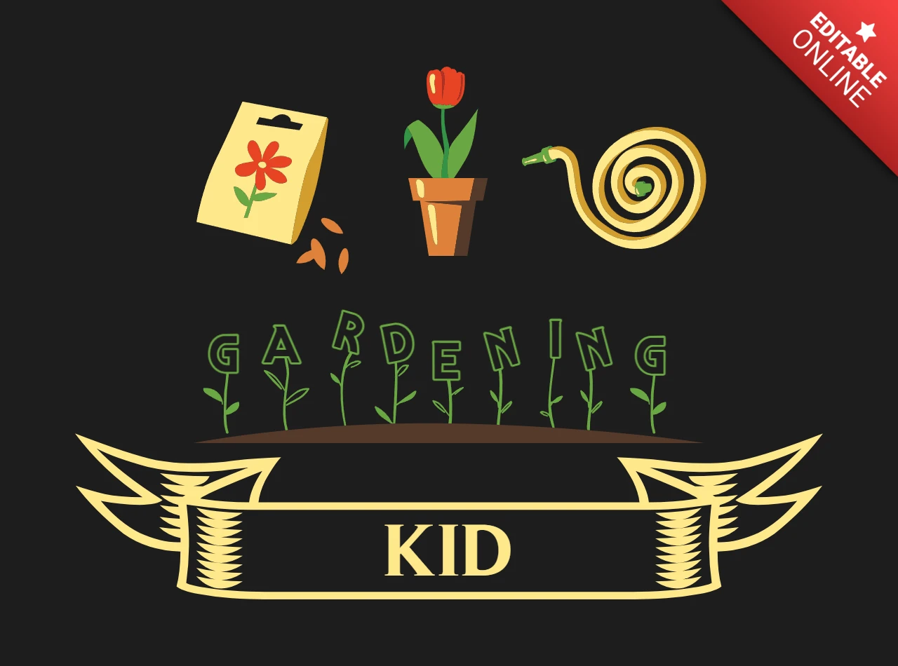 Kind gärtnern t-shirt design vorlage