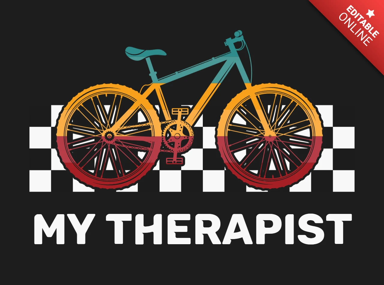 My Therapist Bicycle T-shirt Design Template