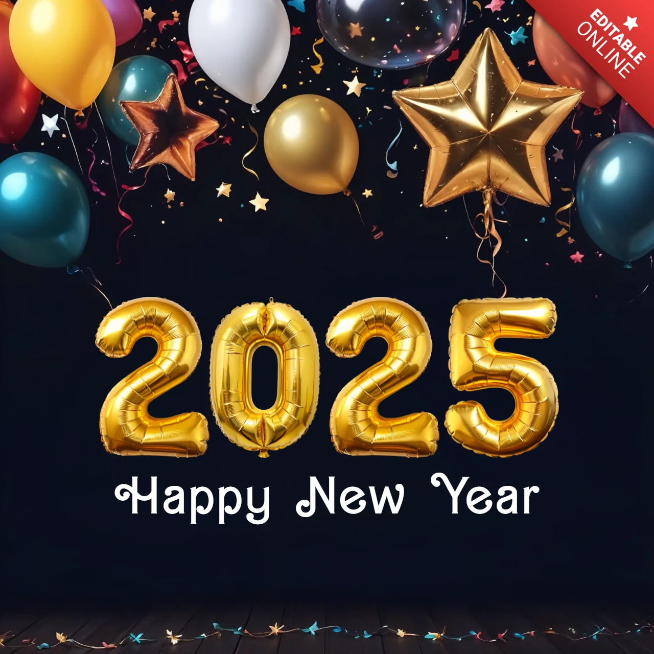 2025 neues jahr feier instagram post design vorlage