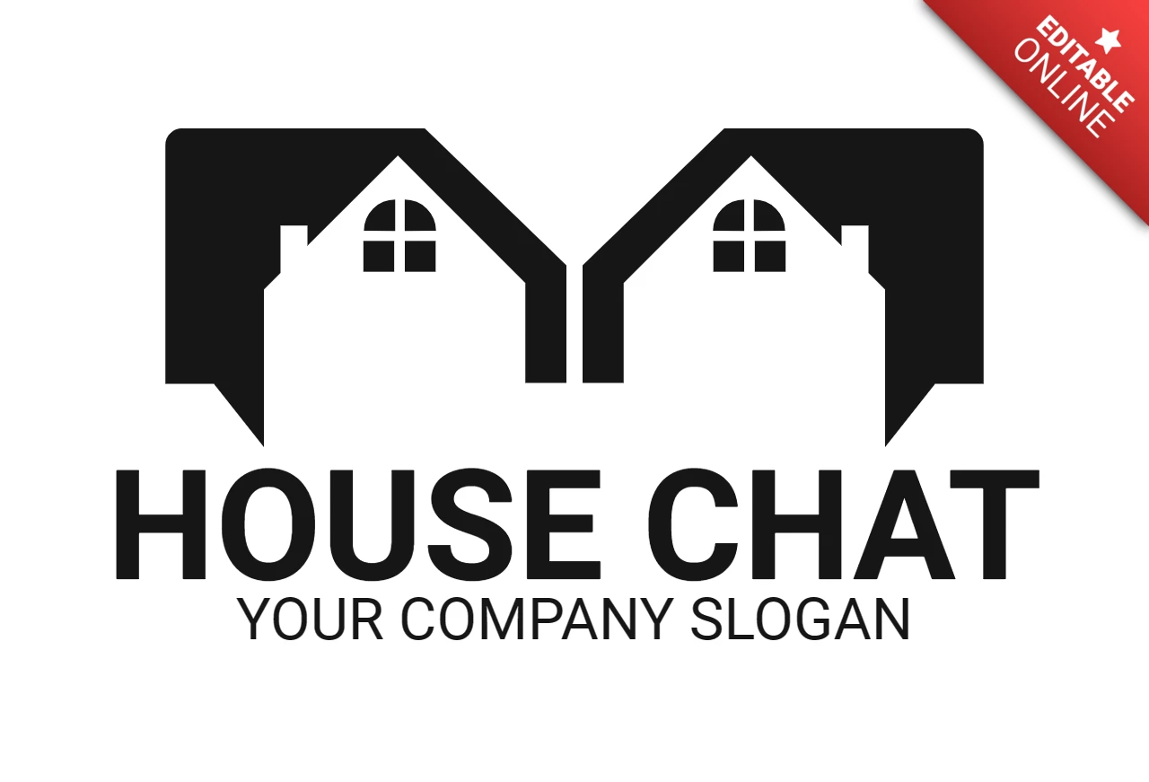 Modèle de logo pour le chat à domicile