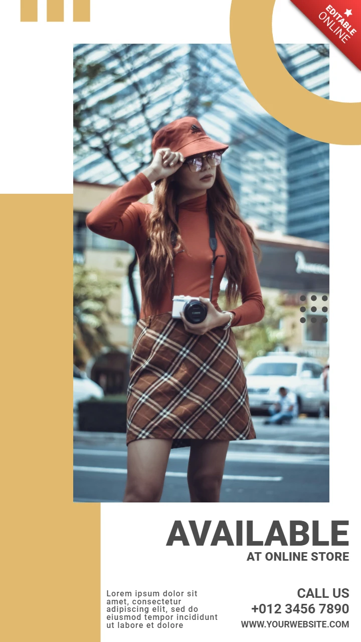 Frauen Mode Blog Social Media Geschichte Post Design Vorlage