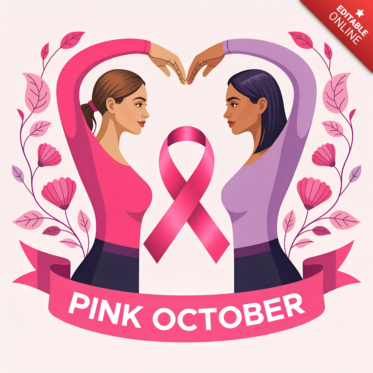 Brustkrebsbewusstseinsvorlage mit rosa Banddesign für Poster