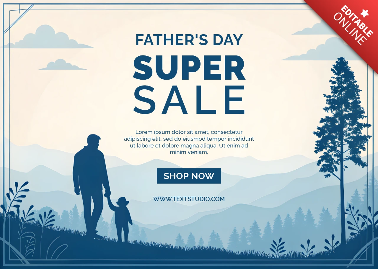 Father's Day Super Sale Design Template - Minimalist Nature Style