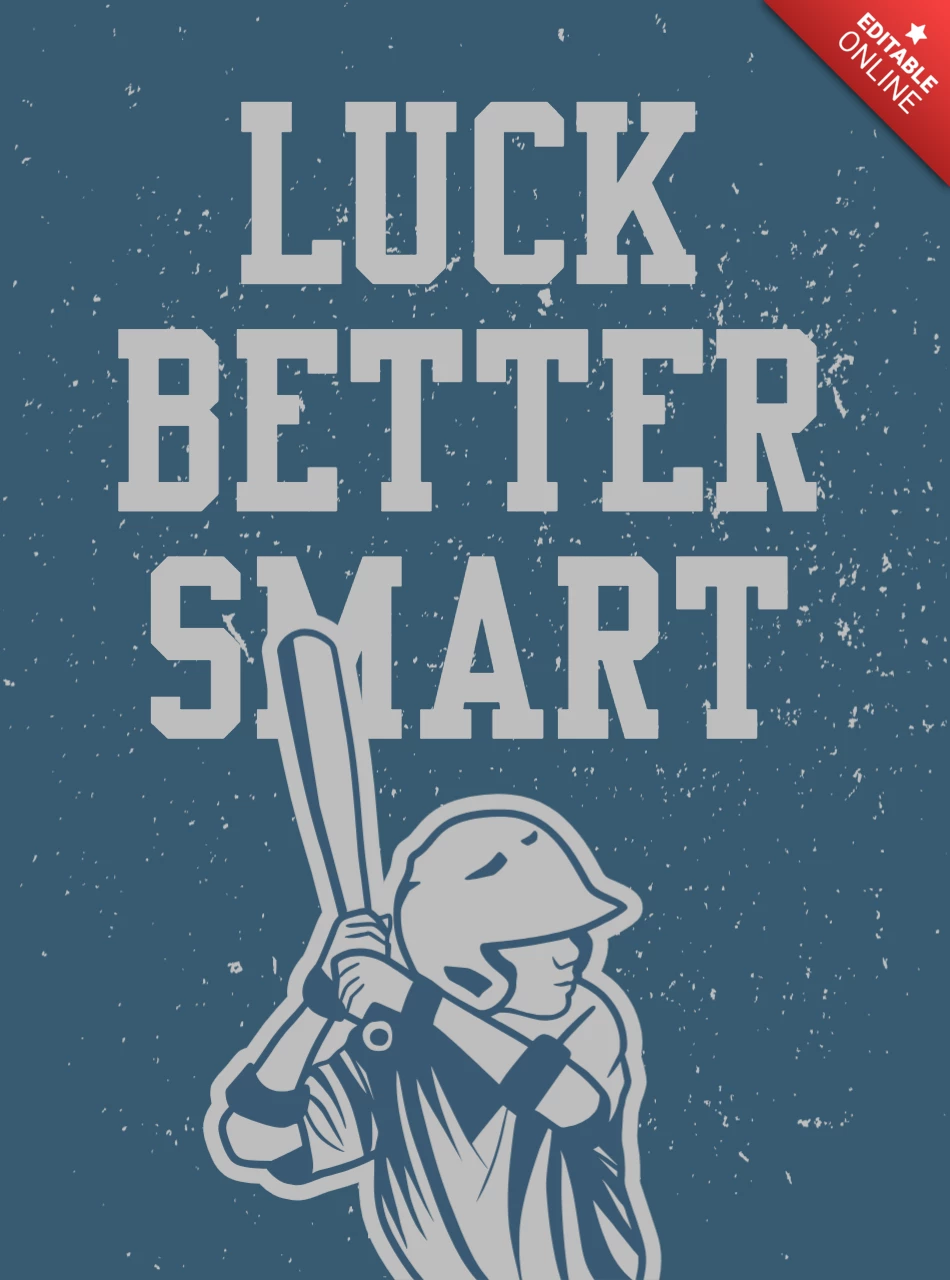 Baseball Player Swing Ready Position Vintage Poster Design Template