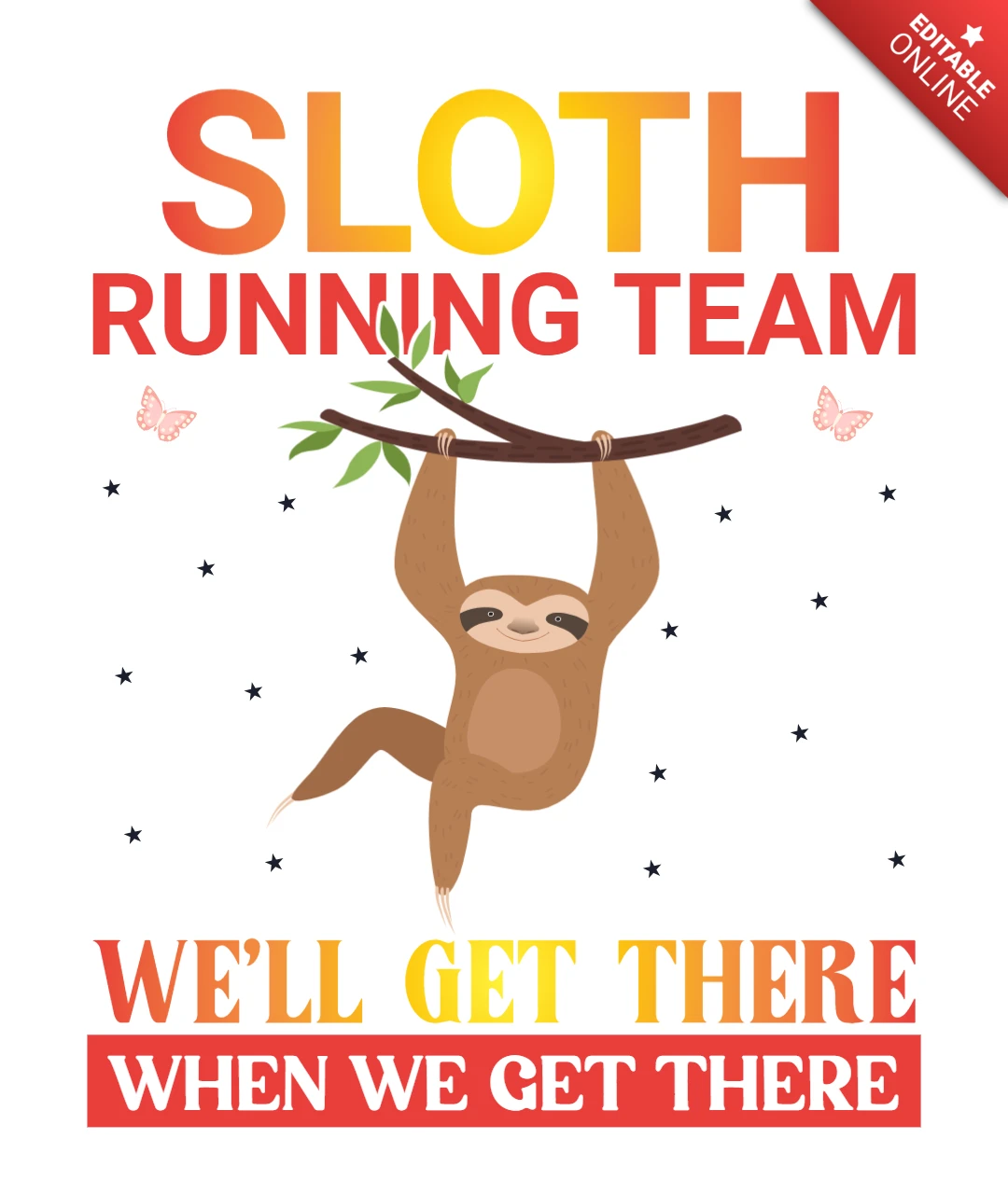Luiaard running team we zullen er display design template