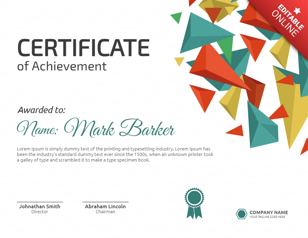 Abstracte moderne certificaat van voltooiing post ontwerpsjabloon