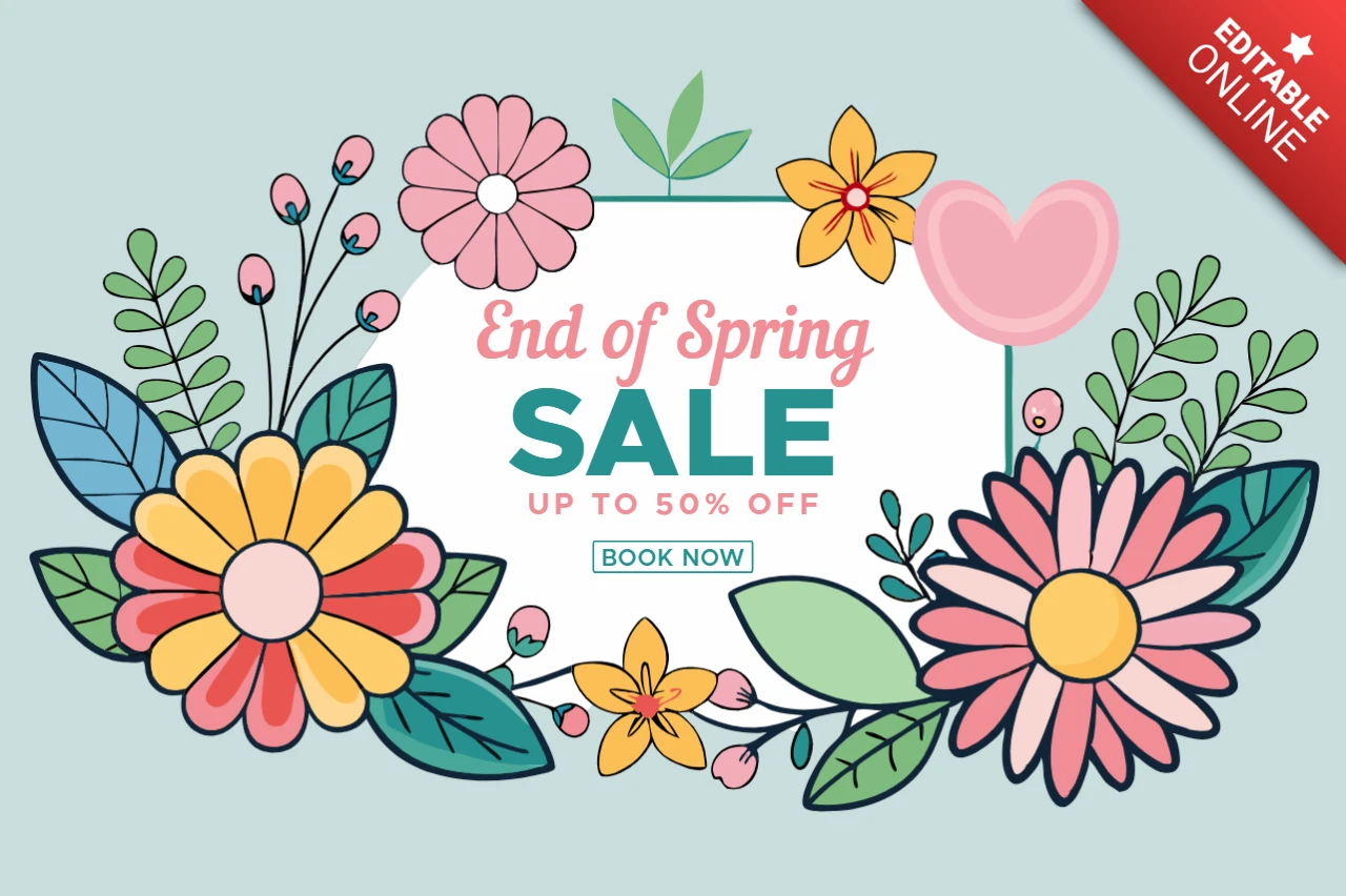 Modèle de vente de fleurs de printemps - graphique promotionnel modifiable