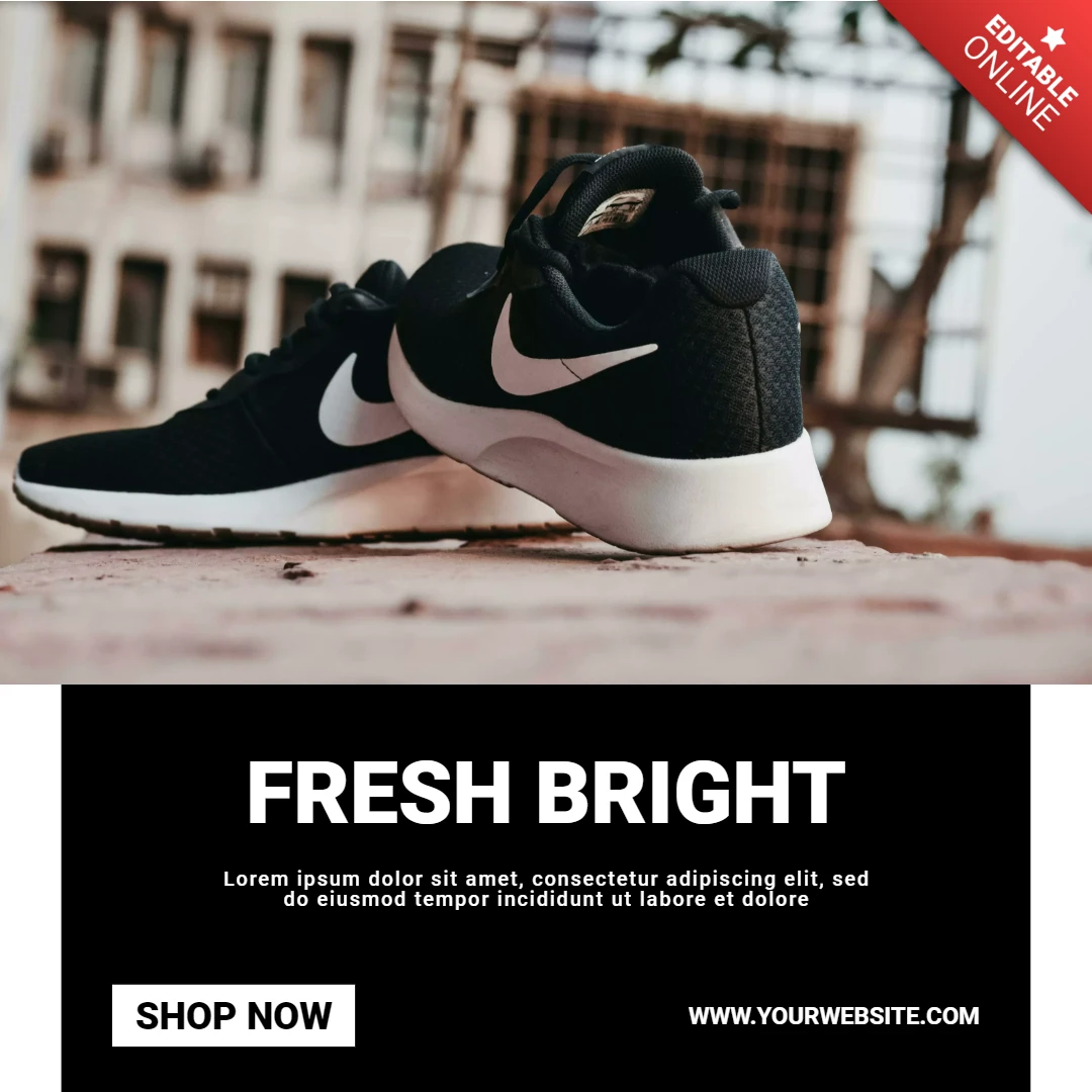Modèle de conception de post instagram pour la mode sportswear et les chaussures de sport