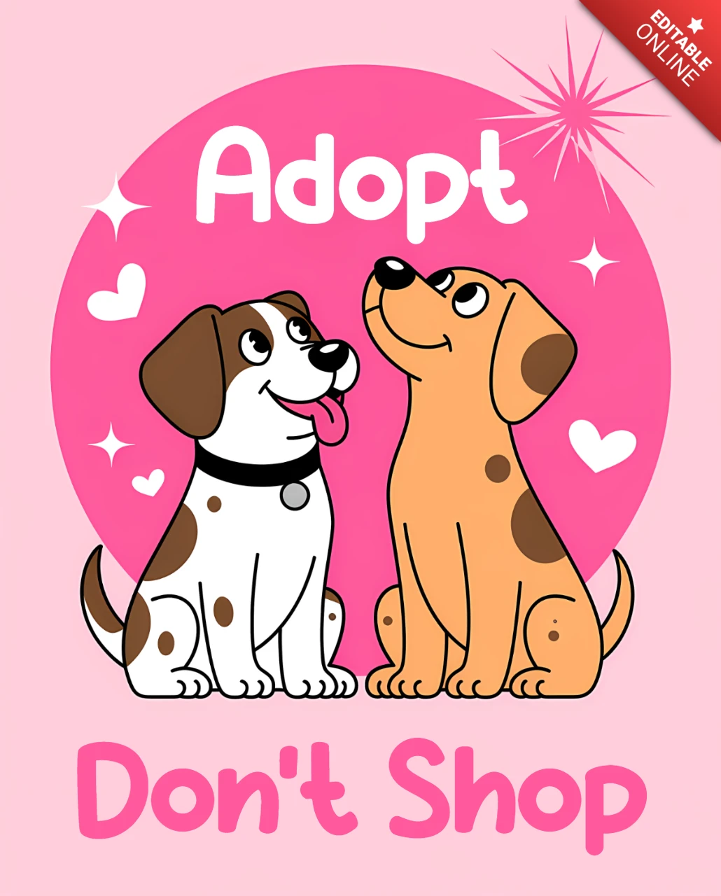 Modèle de design d'adoption de chien joueur pour t-shirts