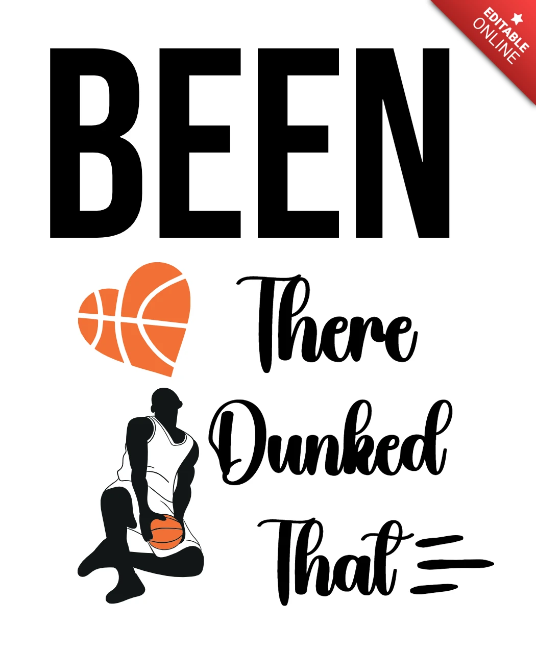 Basketball Dunk Quote T-Shirt Design Template
