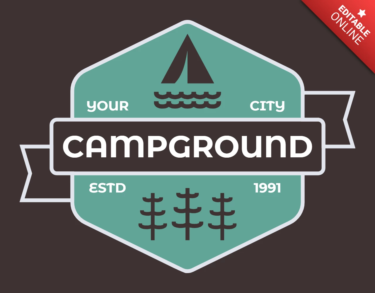 Campground Badge Template Design