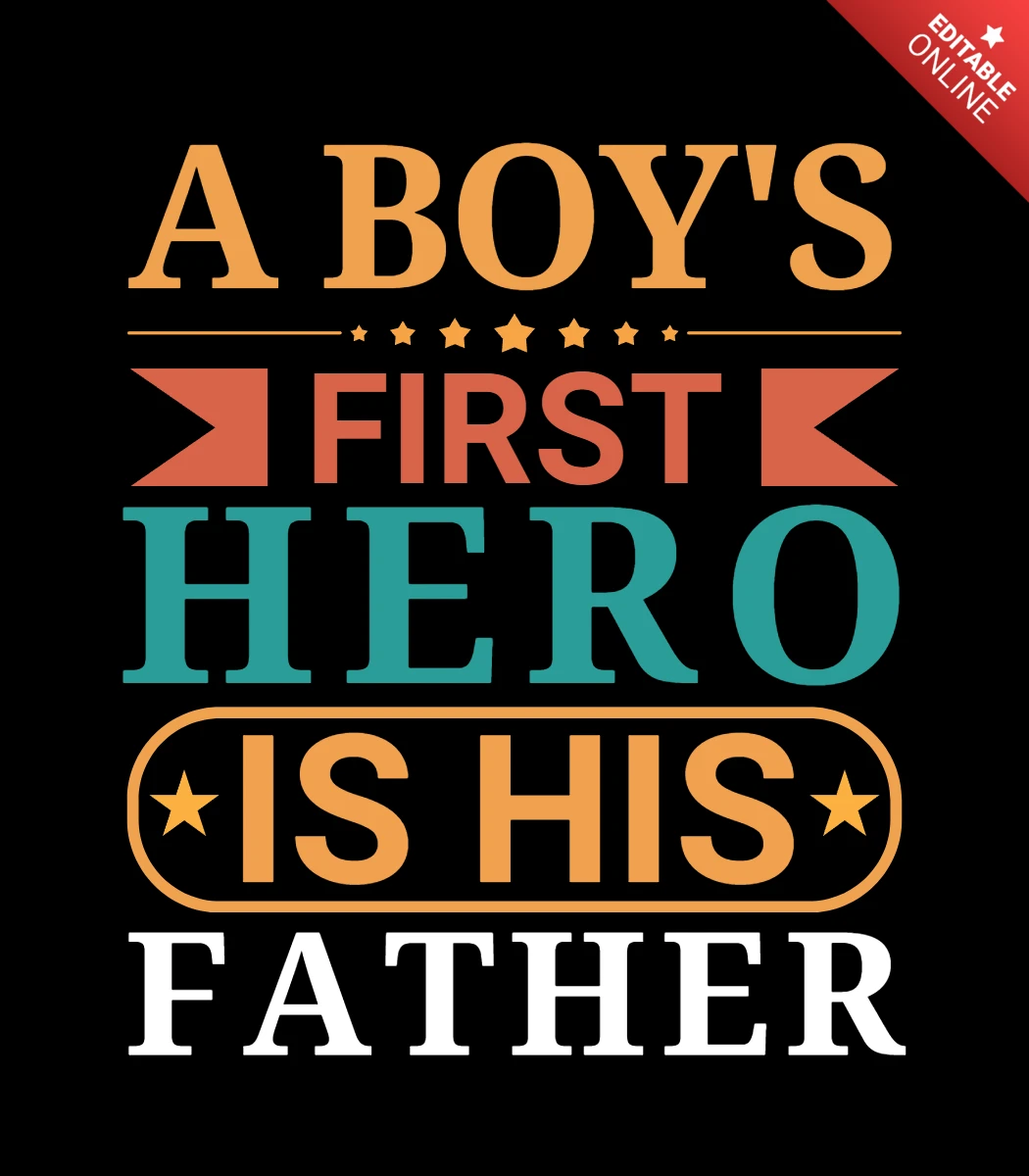 Der erste held eines jungen ist sein vater t-shirt design vorlage