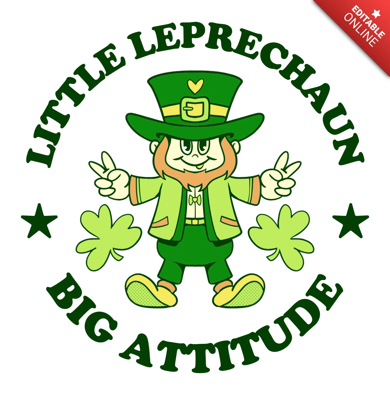 Plantilla de diseño de pequeño duende para ropa del día de San Patricio.