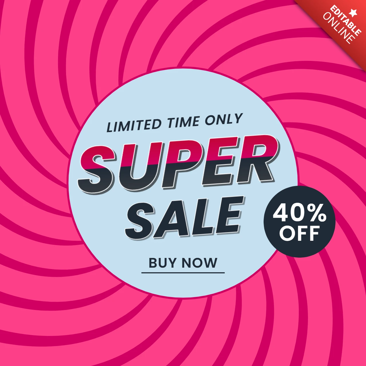 Super Sale Template Pop Art Sunburst Template