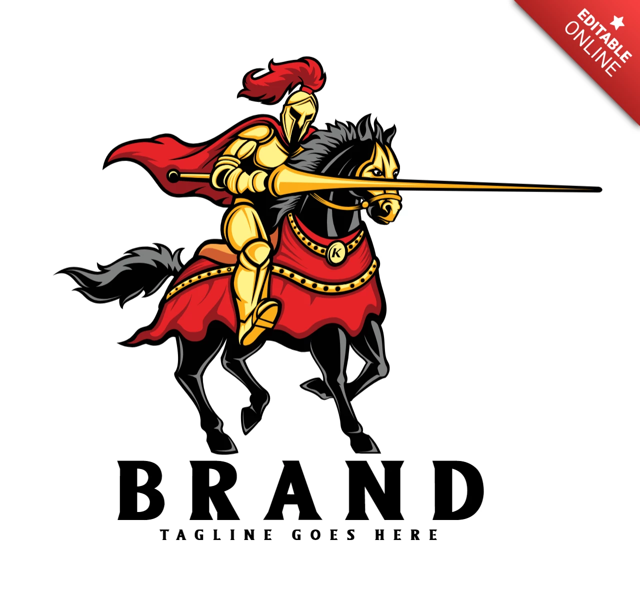 Modello di logo per cavalli spartani