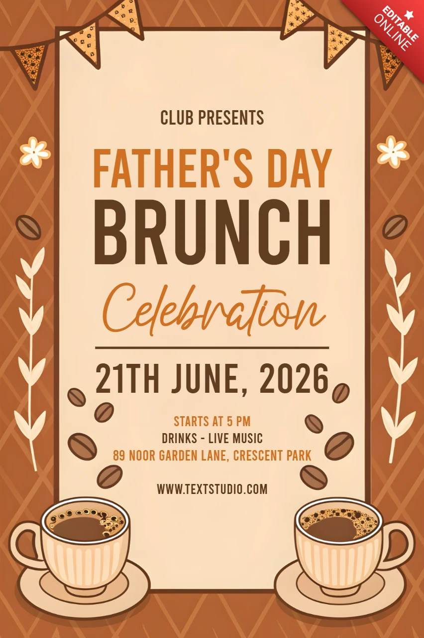 Cozy Father's Day Brunch Celebration Template | Editable Design for Events