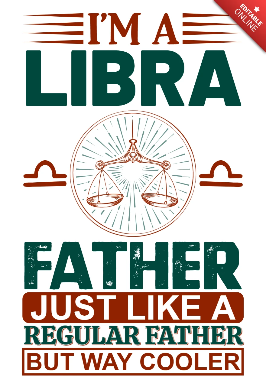 Plantilla editable de diseño de cita de padre libra - tipografía divertida y con estilo