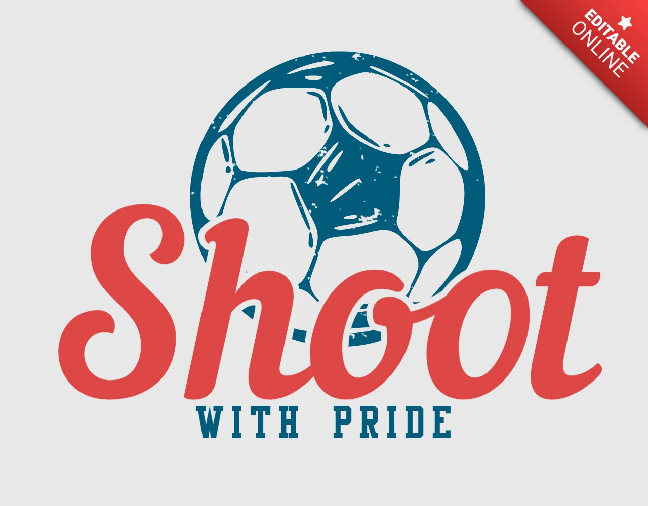 Modello di design del logo di tiro di calcio vintage