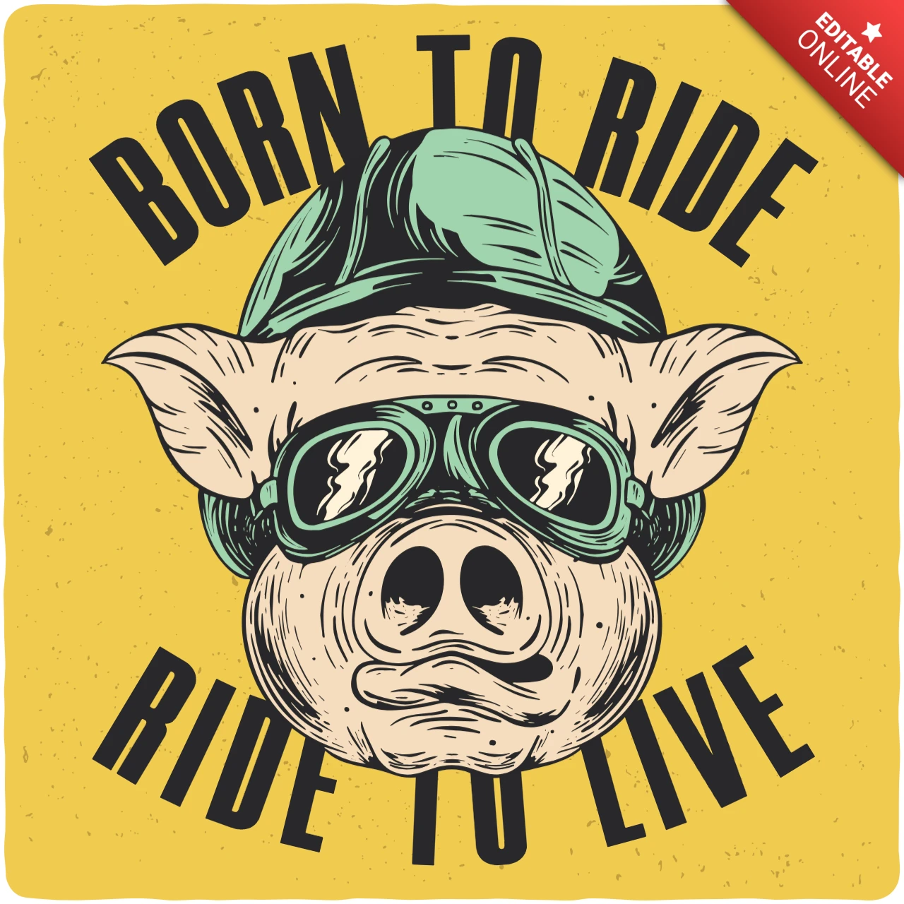 Modello di maglietta per motociclisti "Born to ride"
