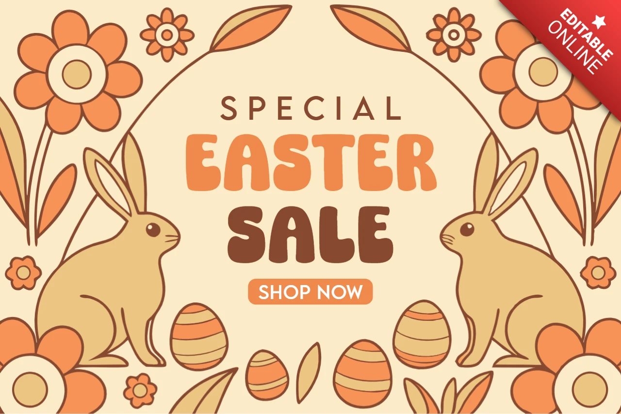 Plantilla de diseño floral primaveral para venta especial de Pascua