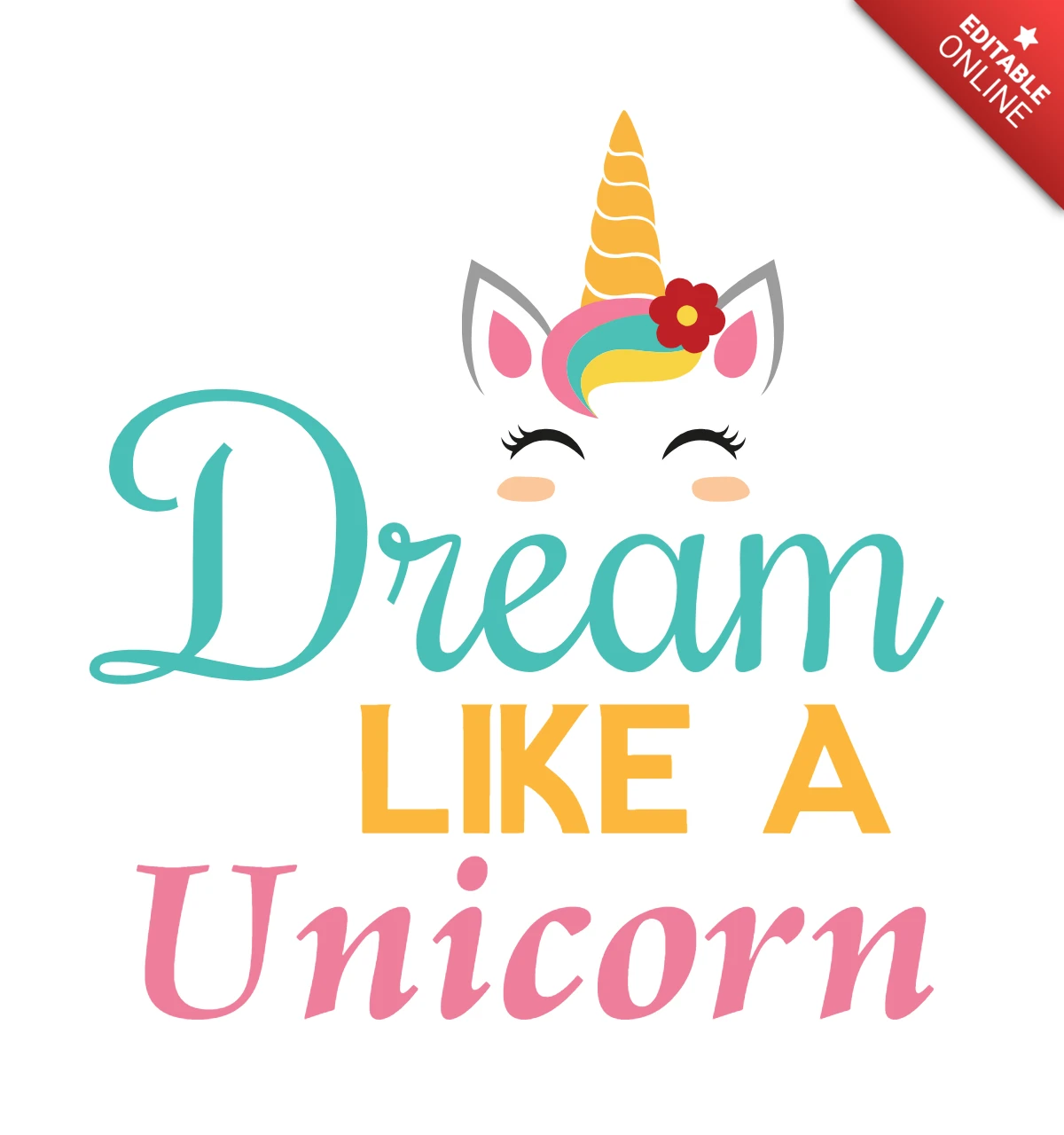 Träumen sie wie ein einhorn typografie t-shirt design vorlage