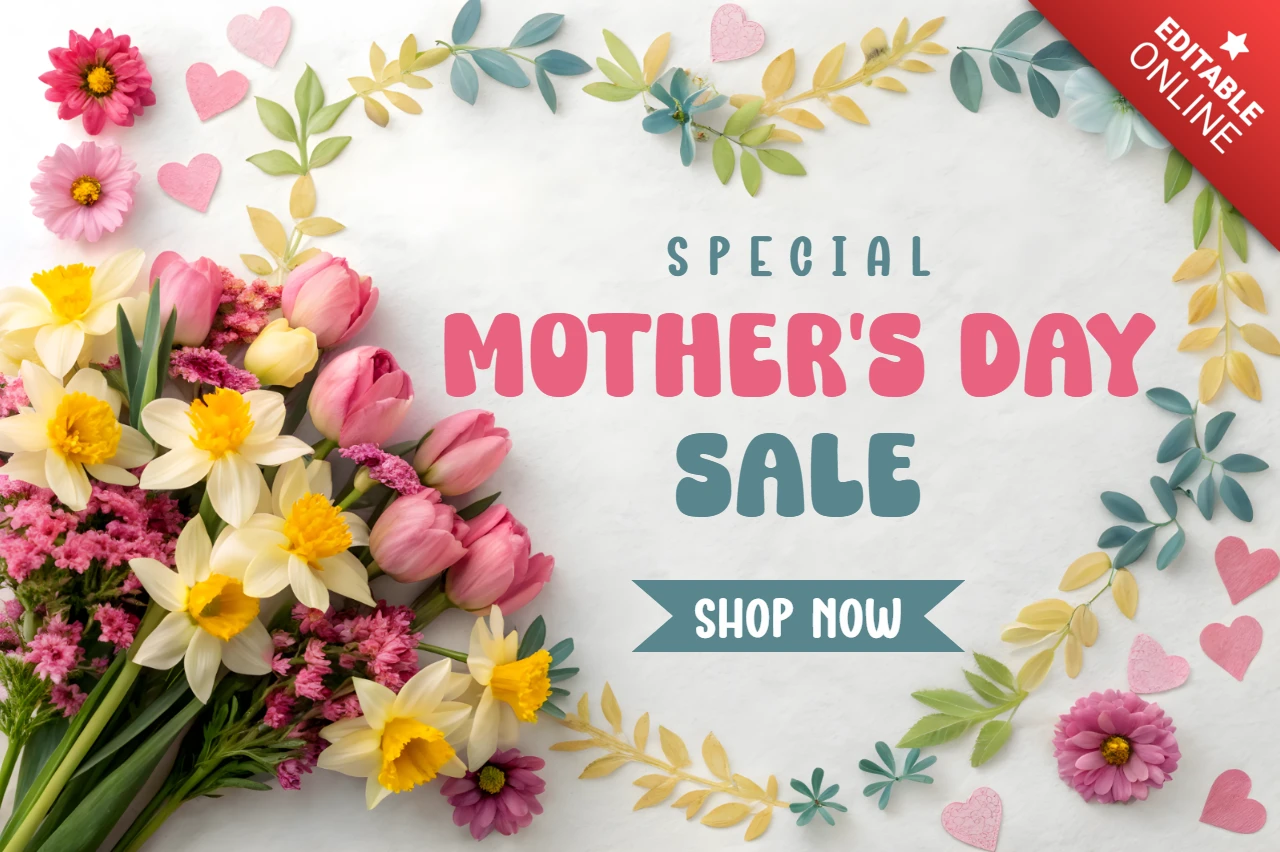 Lovely Floral Mother's Day Sale Template | Editable Design for Spring Promotions