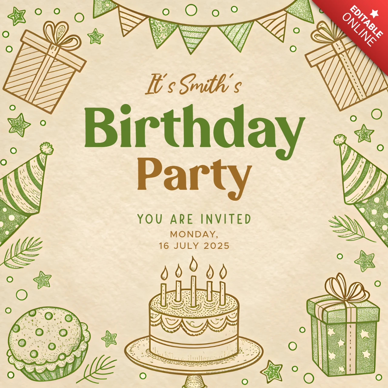 Modello di invito per festa di compleanno stravagante