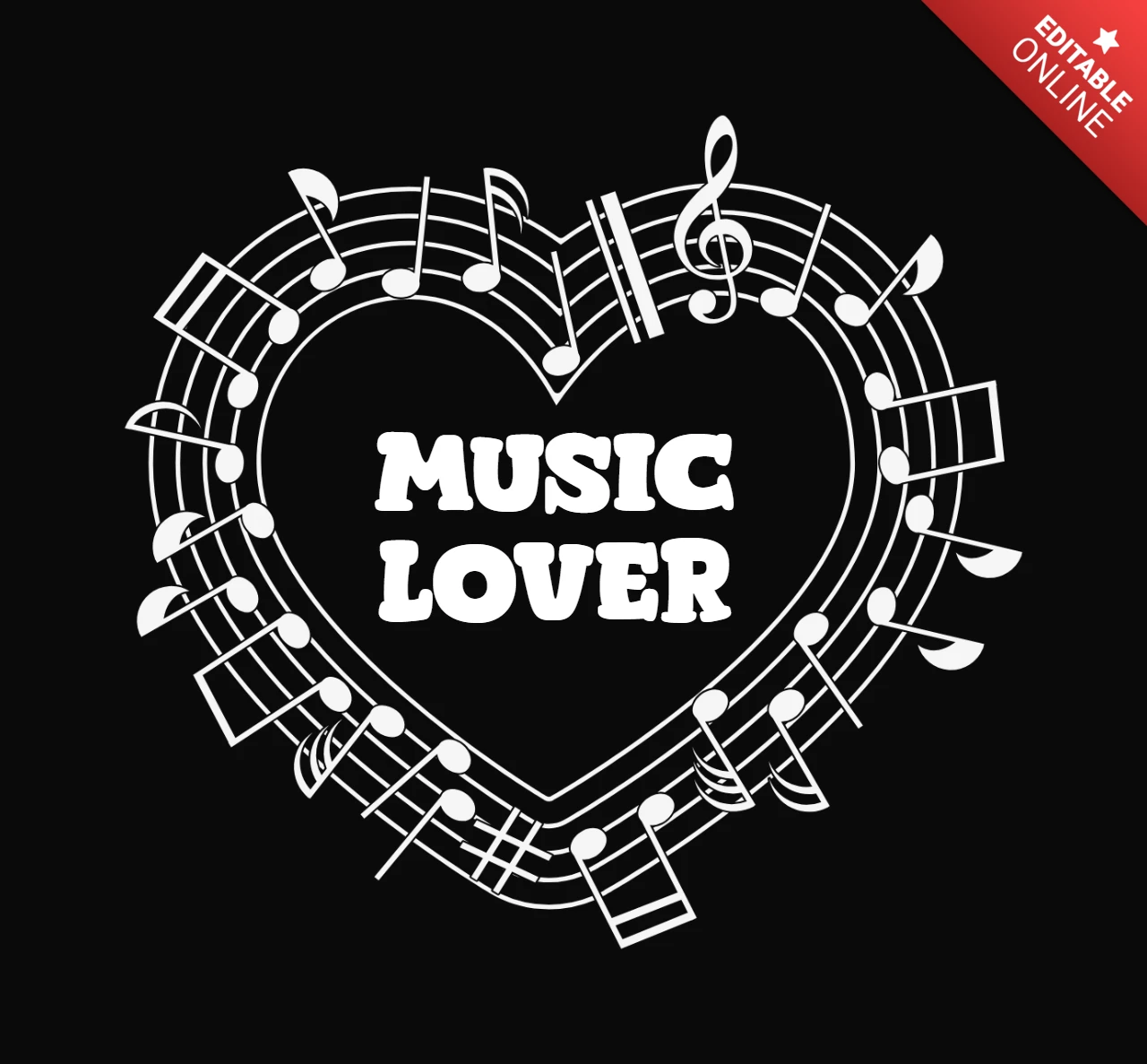 Klasik müzik aşığı tişört tasarım şablonu