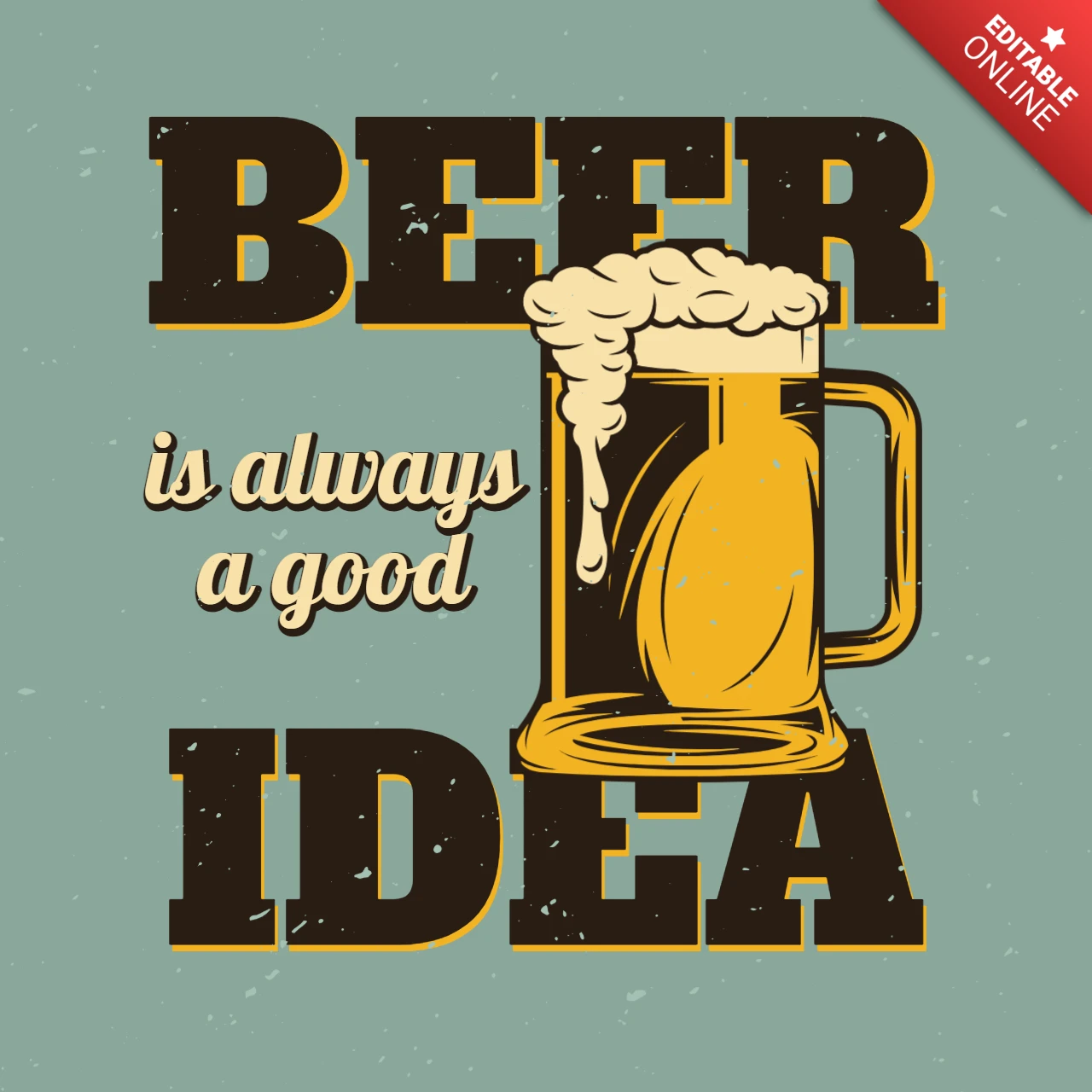 Beer Mug T-Shirt Design Template