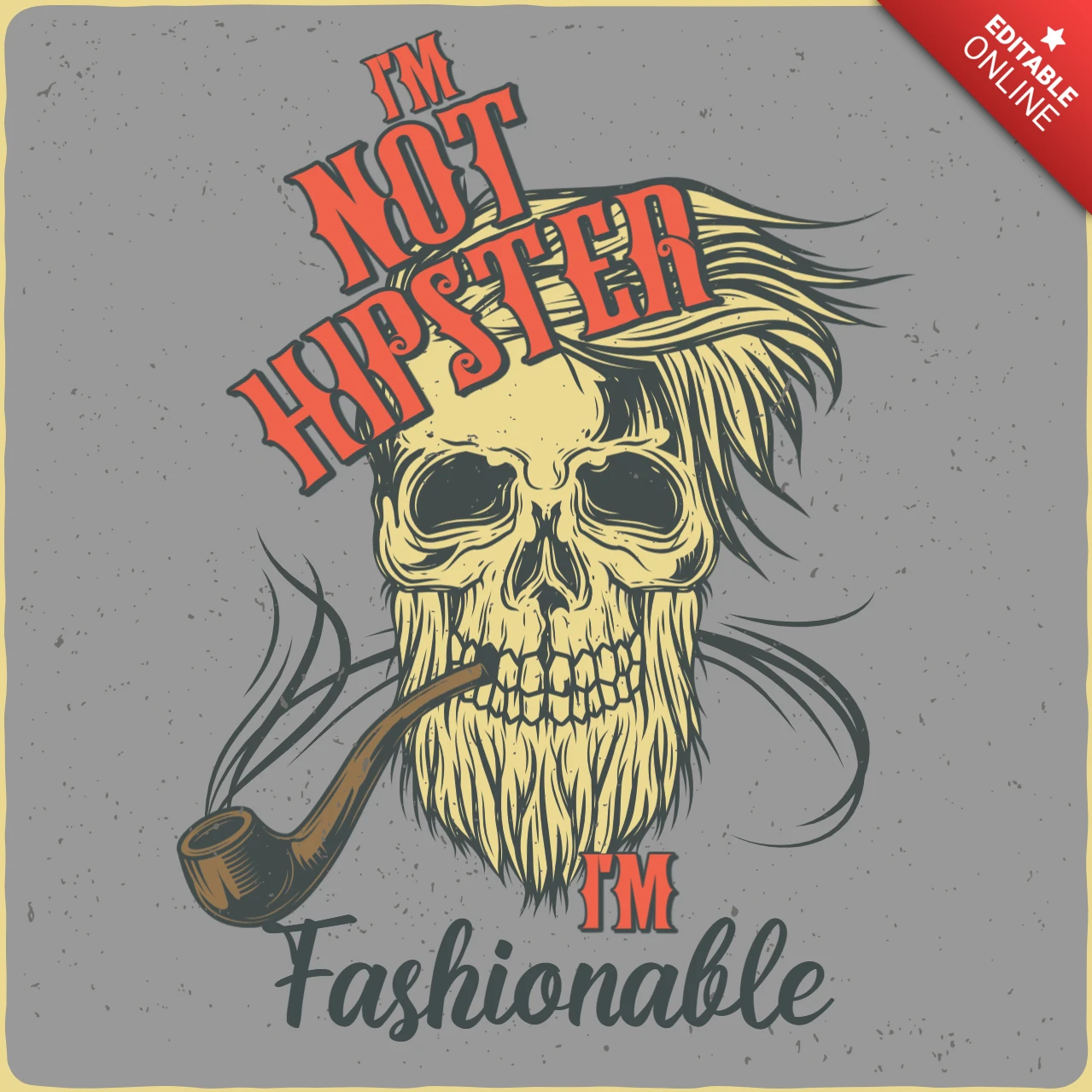 Ich bin nicht hipster schädel t-shirt design vorlage